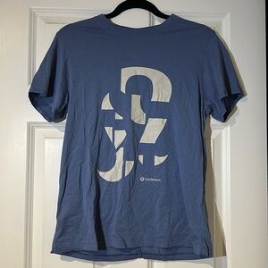 Lululemon Abstract Logo Blue Tshirt
